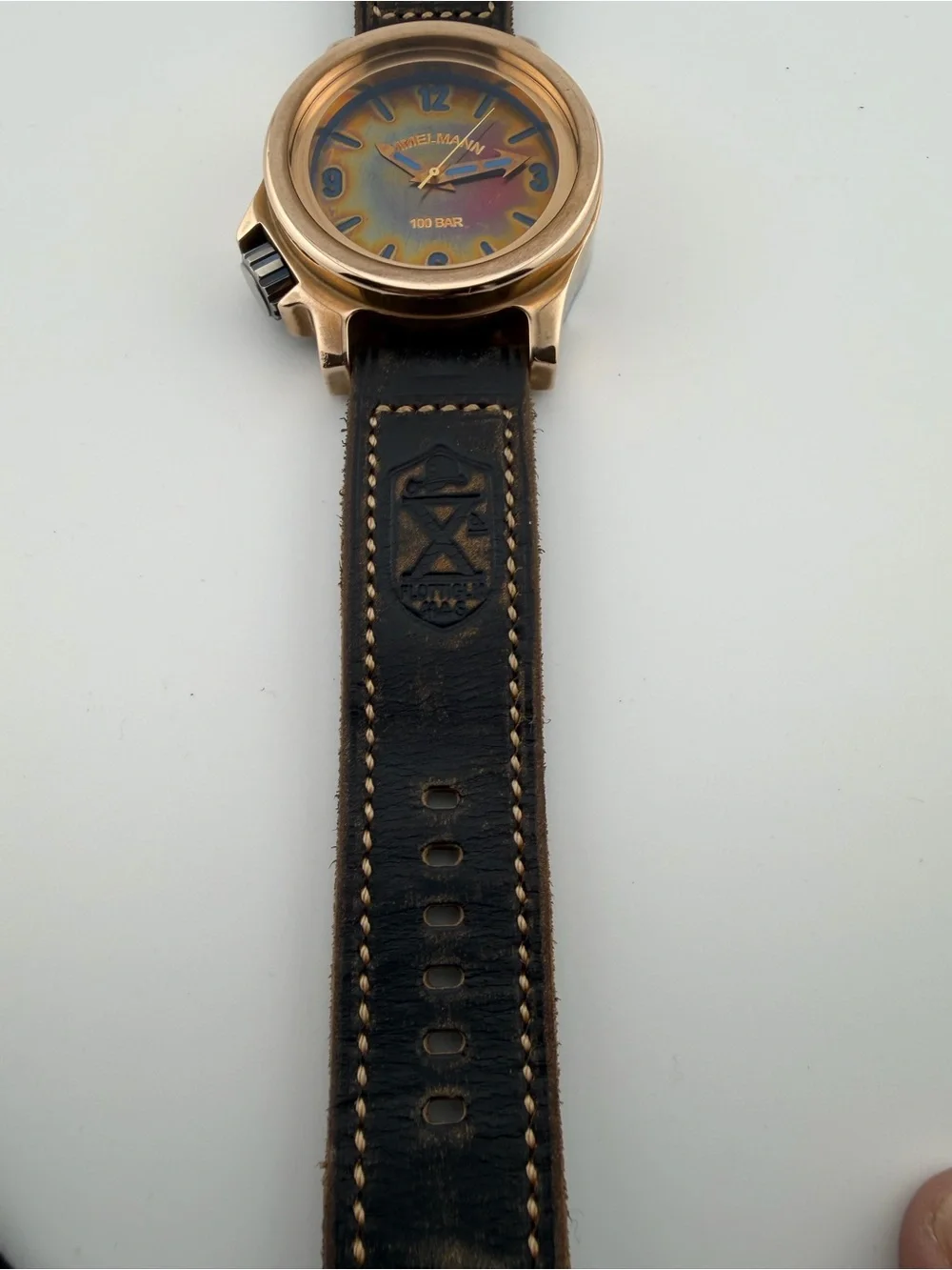 IMMELMANN - SUPER RARE - Handmade polished bronze - ETA2892-2A; custom strap